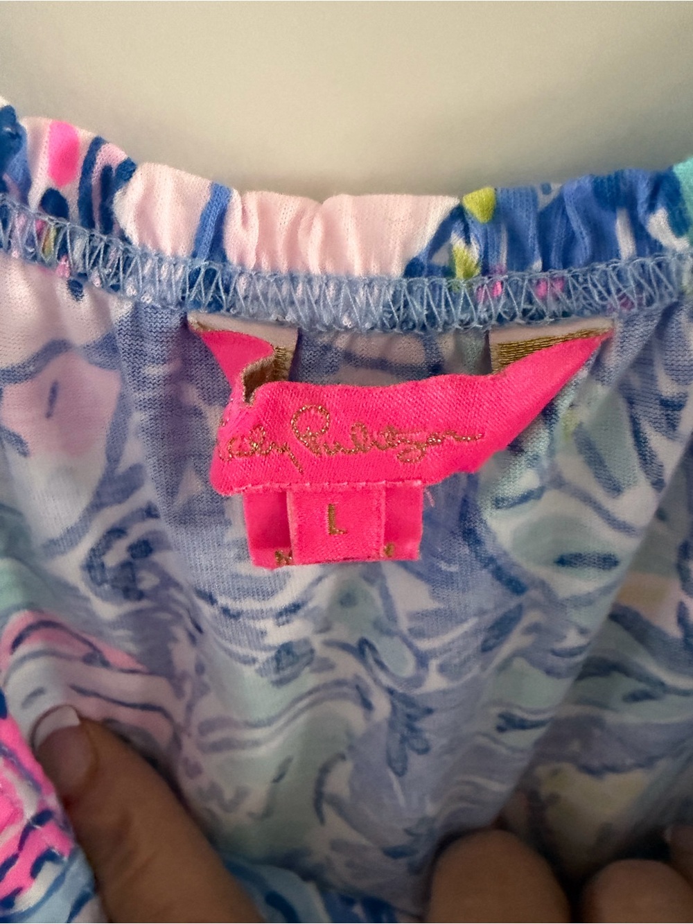 Lilly Pulitzer Blue & Pink Floral Tiered Mini Dress - Picture 4 of 4